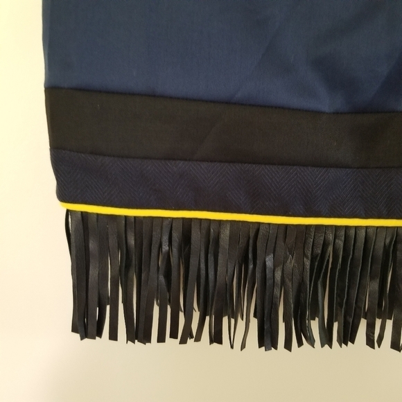 Bien Abyé by Dayanne Danier Wool Pencil Skirt w/ Fringe Stripes Size 4 - Picture 5 of 8